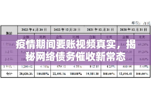 疫情期间要账视频真实，揭秘网络债务催收新常态