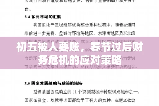 初五被人要账，春节过后财务危机的应对策略