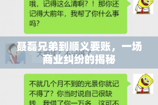 聂磊兄弟到顺义要账，一场商业纠纷的揭秘