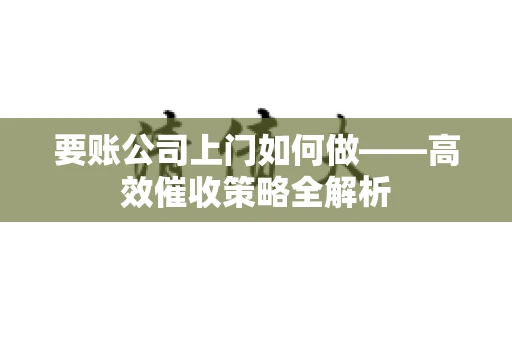要账公司上门如何做——高效催收策略全解析